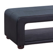 Coffee Table Upholstered PU Leather in Black Colour with open storage V43-CT-MAJ-BL