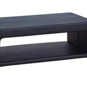 Coffee Table Upholstered PU Leather in Black Colour with open storage V43-CT-MAJ-BL