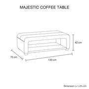 Coffee Table Upholstered PU Leather in Black Colour with open storage V43-CT-MAJ-BL