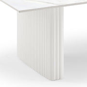 Coffee Table Sintered Stone Top MDF Table Base Glossy White V43-CT-SCRL