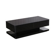 Stylish Coffee Table High Gloss Finish in Shiny Black Colour with 4 Drawers Storage V43-CT-SUP-BL