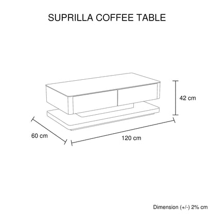 Stylish Coffee Table High Gloss Finish in Shiny Black Colour with 4 Drawers Storage V43-CT-SUP-BL
