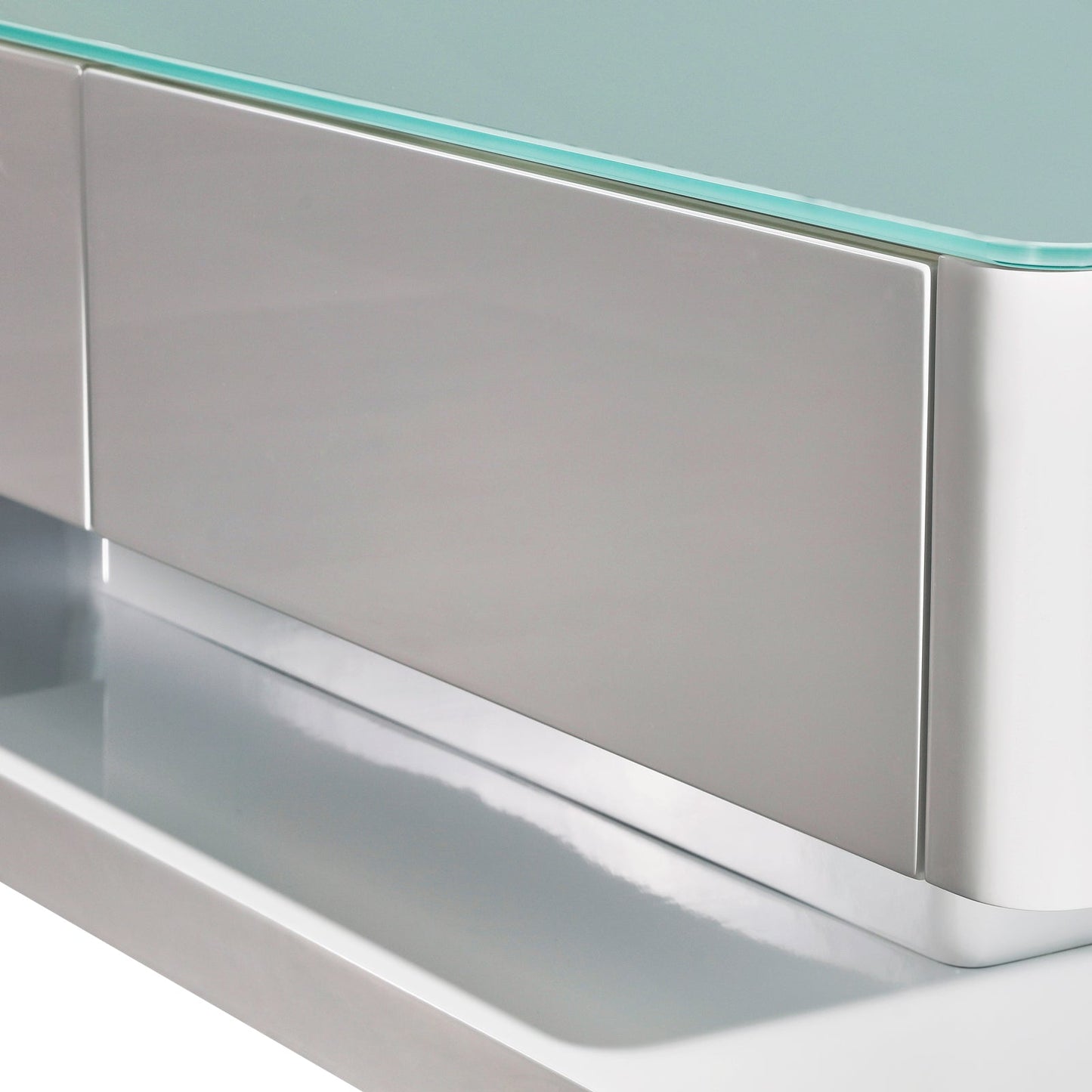 Stylish Coffee Table High Gloss Finish Shiny White Colour with 4 Drawers Storage V43-CT-SUP-WH
