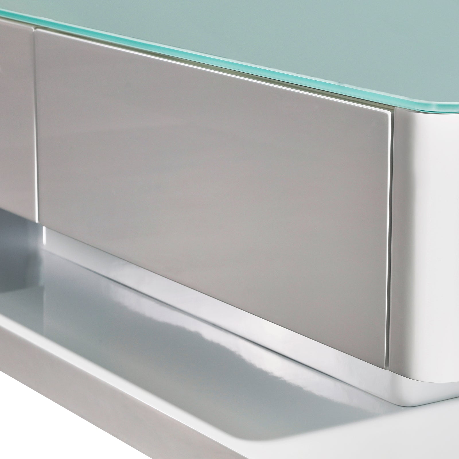 Stylish Coffee Table High Gloss Finish Shiny White Colour with 4 Drawers Storage V43-CT-SUP-WH