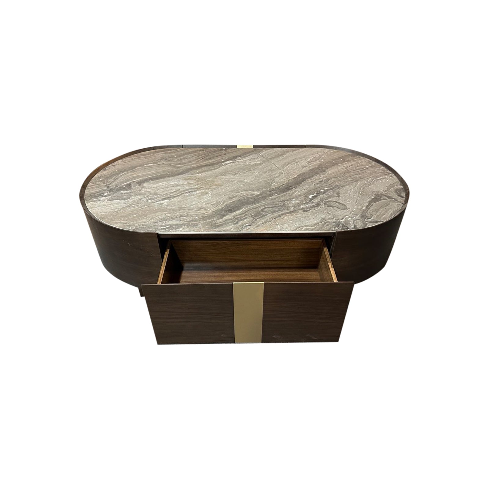 Coffee Table MDF Board Melamine Interior Ample Storage in Dark Walnut colour V43-CT-VNS