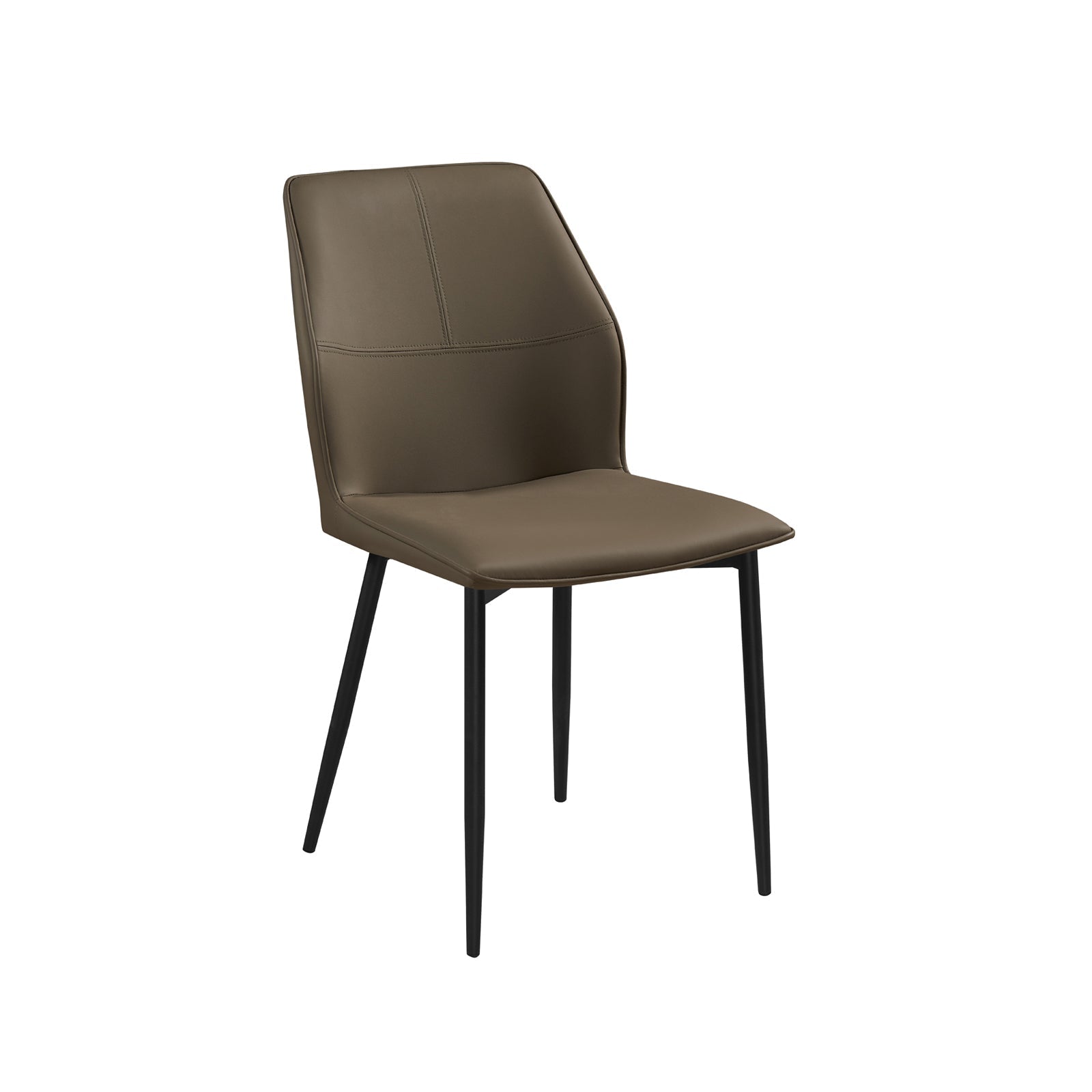 6x Dining Chair Brown Faux Leather Upholstered Seat Powder Coated Iron Legs V43-DC-BLLY