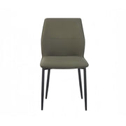 6x Dining Chair Brown Faux Leather Upholstered Seat Powder Coated Iron Legs V43-DC-BLLY