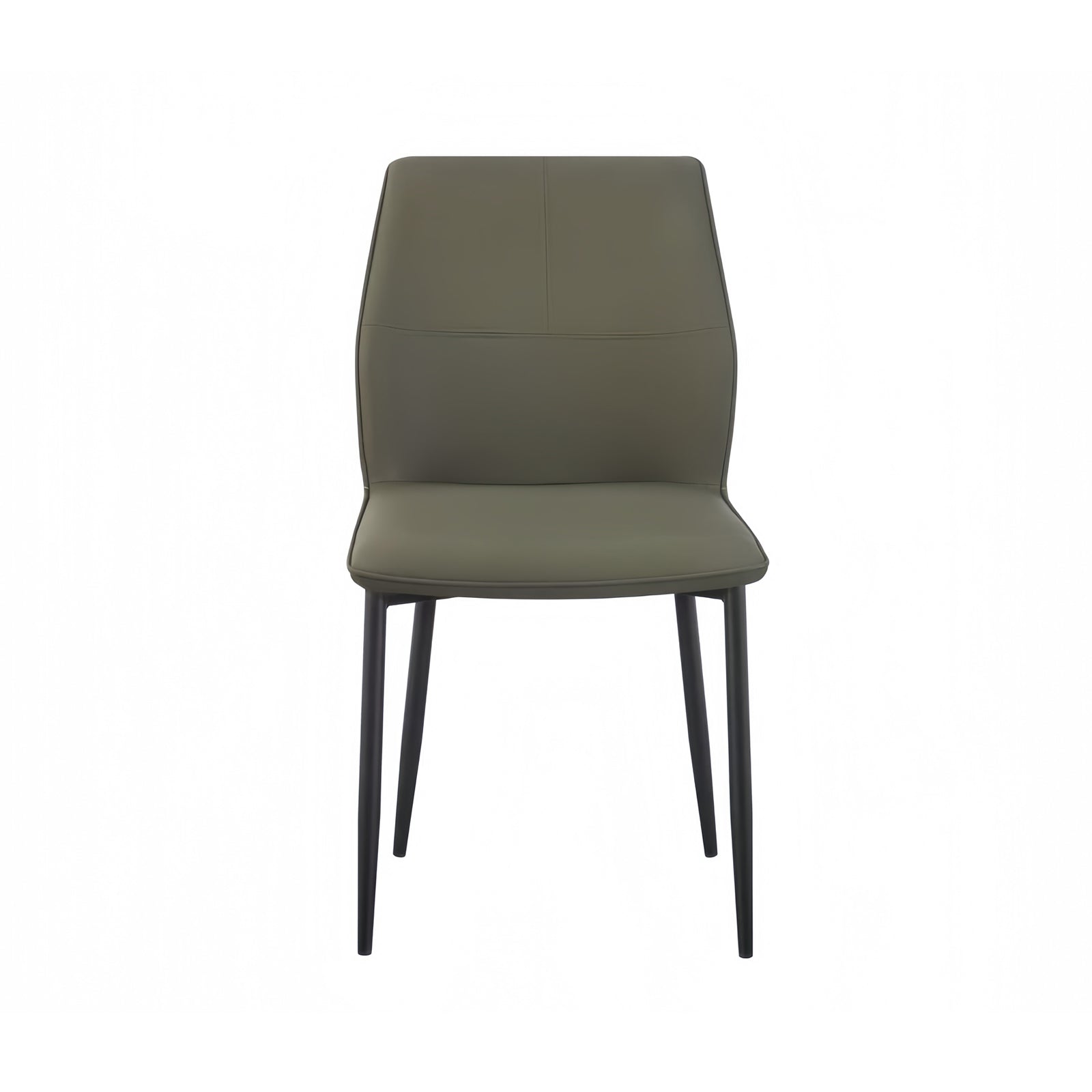 6x Dining Chair Brown Faux Leather Upholstered Seat Powder Coated Iron Legs V43-DC-BLLY