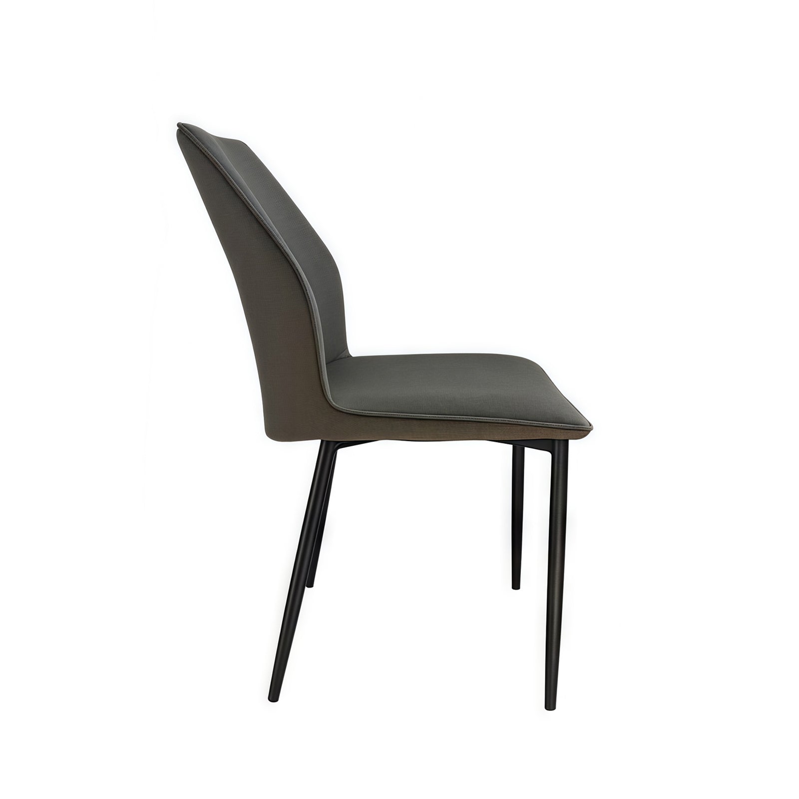 6x Dining Chair Brown Faux Leather Upholstered Seat Powder Coated Iron Legs V43-DC-BLLY