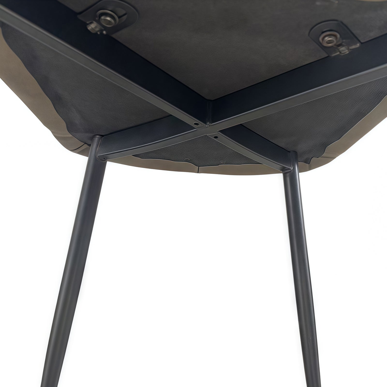 6x Dining Chair Brown Faux Leather Upholstered Seat Powder Coated Iron Legs V43-DC-BLLY