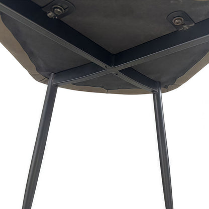 6x Dining Chair Brown Faux Leather Upholstered Seat Powder Coated Iron Legs V43-DC-BLLY