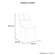 6x Dining Chair Brown Faux Leather Upholstered Seat Powder Coated Iron Legs V43-DC-BLLY