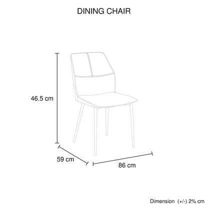 6x Dining Chair Brown Faux Leather Upholstered Seat Powder Coated Iron Legs V43-DC-BLLY