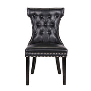 Century 2X Dining Chair Black Pu Wooden Legs V43-DC-CNTRY