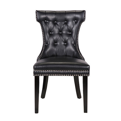 Century 2X Dining Chair Black Pu Wooden Legs V43-DC-CNTRY