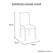 2x Steel Frame Black Leatherette Medium High Backrest Dining Chairs with Wooden legs
