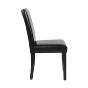 2x Wooden Frame Black Leatherette Dining Chairs with Solid Pine Legs V43-DC-MON-BLN