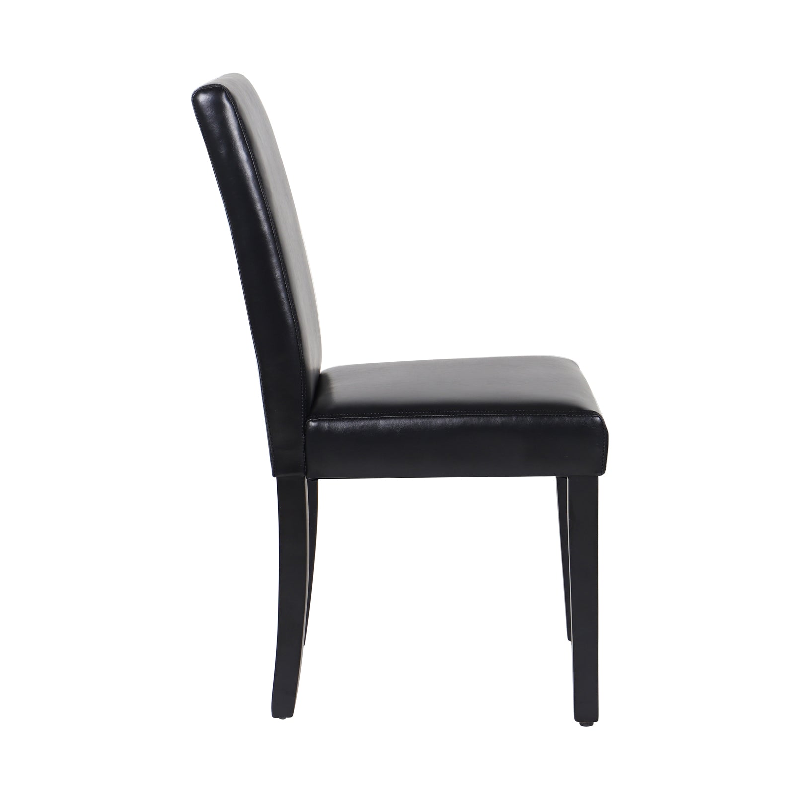2x Wooden Frame Black Leatherette Dining Chairs with Solid Pine Legs V43-DC-MON-BLN