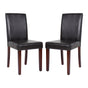 2x Wooden Frame Brown Leatherette Dining Chairs with Solid Pine Legs V43-DC-MON-BRN