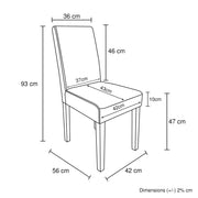 2x Wooden Frame Brown Leatherette Dining Chairs with Solid Pine Legs V43-DC-MON-BRN