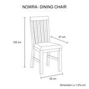 2x Wooden Frame Leatherette in Solid Wood Acacia & Veneer Dining Chairs in Oak Colour V43-DC-NOW-OAK