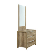 Dresser with 3 Storage Drawers in Natural Wood like MDF in Oak Colour with Mirror V43-DRS-CELOAK
