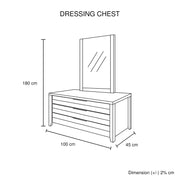 Dresser with 3 Storage Drawers in Natural Wood like MDF in Oak Colour with Mirror V43-DRS-CELOAK