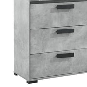 Tallboy with 5 Storage Drawers MDF Combination of Black & Cement Colour V43-DRS-COP