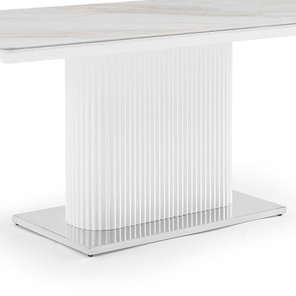 Dining Table Ceramic Table Top MDF Stainless Steel feet V43-DT-ASPN
