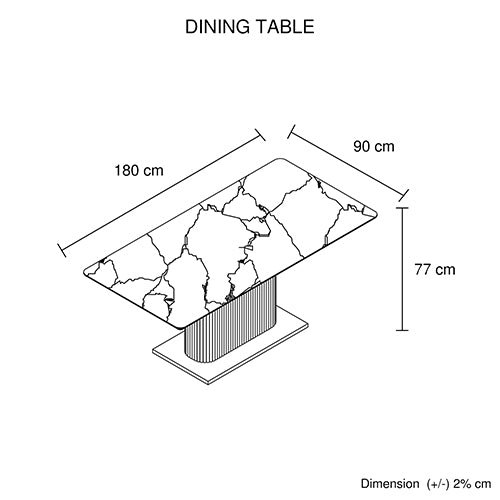 Dining Table Ceramic Table Top MDF Stainless Steel feet V43-DT-ASPN