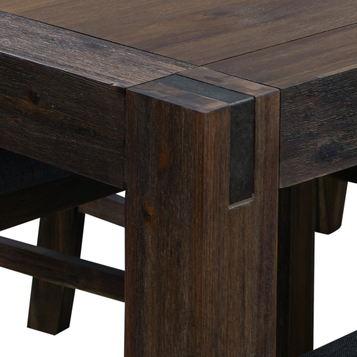 Dining Table 210cm Large Size with Solid Acacia Wooden Base in Chocolate Colour V43-DT-NOW-CH-L