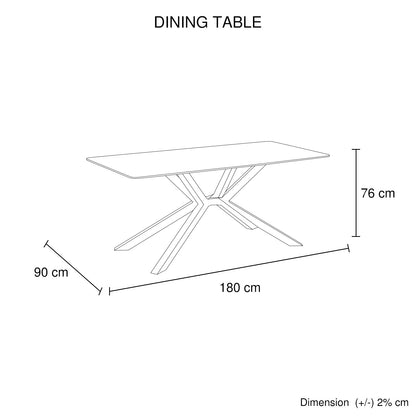 Dining Table Rectangular Shape Green Sintered Stone Top Powder Coated Iron Legs V43-DT-REX