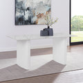 Dining Table Sintered Stone Top MDF Table Base High Glossy White V43-DT-SCRL