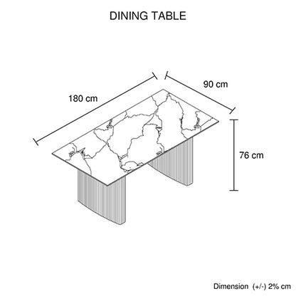 Dining Table Sintered Stone Top MDF Table Base High Glossy White V43-DT-SCRL