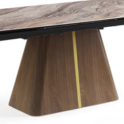 Dining Table MDF Ceramic Glass Table Top Extendable Decorative Stripe V43-DT-VNS