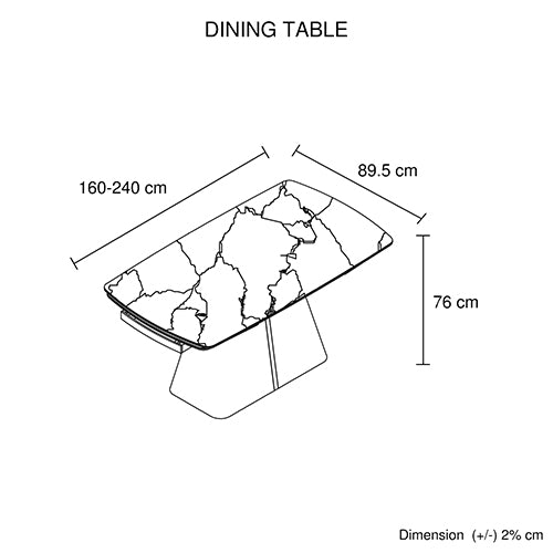 Dining Table MDF Ceramic Glass Table Top Extendable Decorative Stripe V43-DT-VNS