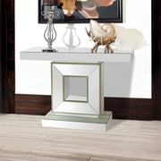 Hall Table Rectangular Shape MDF & Mirror Attractive Base V43-HT-CUBA
