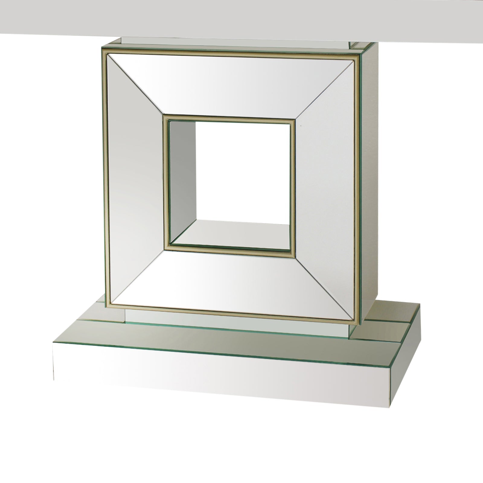 Hall Table Rectangular Shape MDF & Mirror Attractive Base V43-HT-CUBA