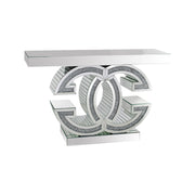 Hall Table MDF & Mirror & Crushed Acrylic Diamonds Silver Colour V43-HT-GUCI