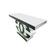 Hall Table MDF & Mirror & Crushed Acrylic Diamonds Silver Colour V43-HT-GUCI