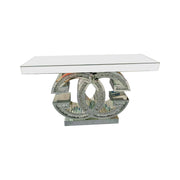 Hall Table MDF & Mirror & Crushed Acrylic Diamonds Silver Colour V43-HT-GUCI