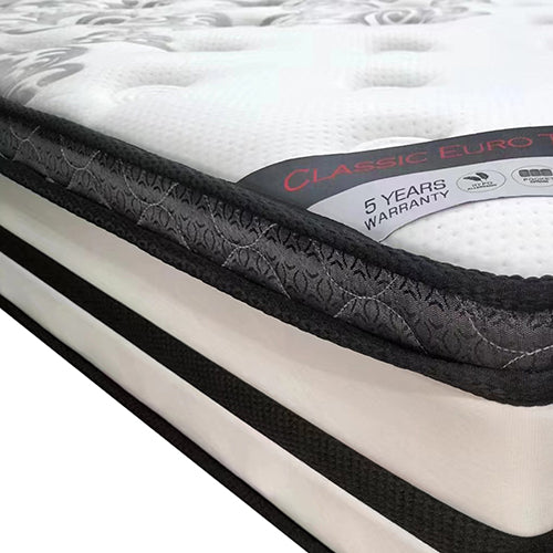 Queen Mattress Euro Top Memory Foam Non-woven Pocket Spring V43-MAT-CLS-Q