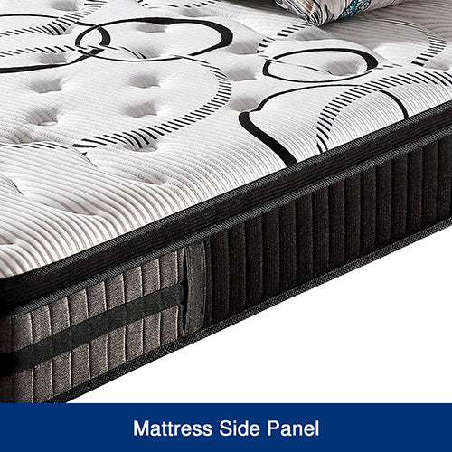 Queen Mattress in Gel Memory Foam Pocket Coil Medium Firm Bed 34cm Thick V43-MAT-GEL-Q