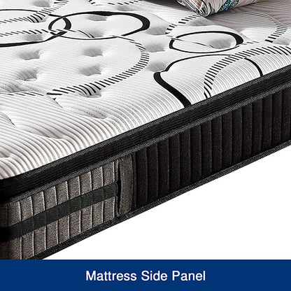 Queen Mattress in Gel Memory Foam Pocket Coil Medium Firm Bed 34cm Thick V43-MAT-GEL-Q