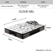 Queen Mattress in Gel Memory Foam Pocket Coil Medium Firm Bed 34cm Thick V43-MAT-GEL-Q