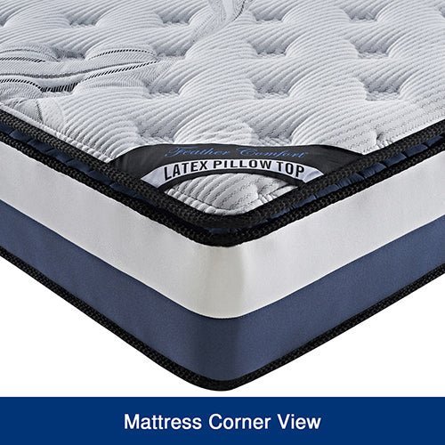 Queen Mattress Latex Pillow Top Pocket Spring Foam Medium Firm Bed V43-MAT-LPTN-Q