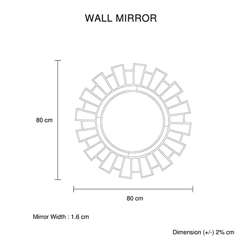 Wall Mirror MDF Silver Clear Image Lightweight MRR-02 V43-MRR-02