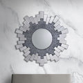 Wall Mirror Sparkling Crush Crystal MDF Silver And Grey MRR-06 V43-MRR-06