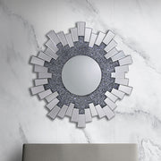 Wall Mirror Sparkling Crush Crystal MDF Silver And Grey MRR-06 V43-MRR-06
