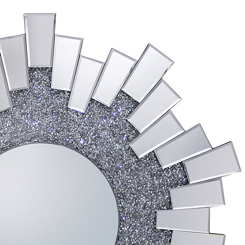 Wall Mirror Sparkling Crush Crystal MDF Silver And Grey MRR-06 V43-MRR-06